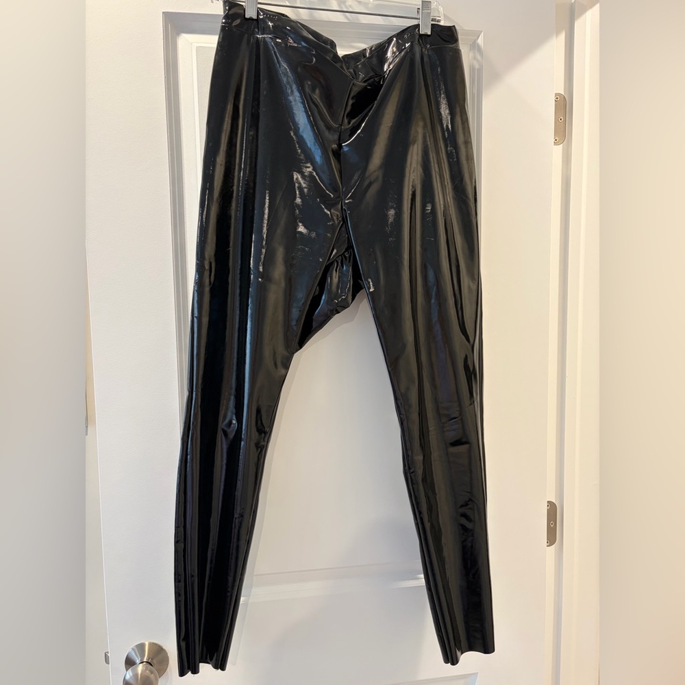 Eloquii Latex-Style Patent Black Leggings